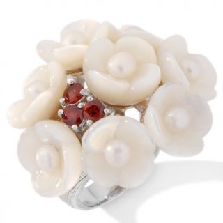  silver 3ct pearl and garnet ring note customer pick rating 5 $ 37 78