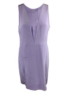 Tibi Womens Silk V Neck Detail Empire Waist Shift Dress $335 New