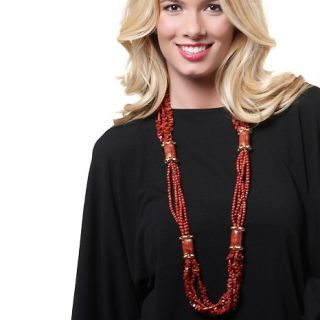  Boutique Bounkit Boutique Red Coral and Agate Multistrand 40 Necklace