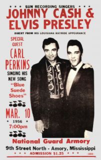 Johnny Cash Elvis 1956 Concert Poster Fridge Magnet
