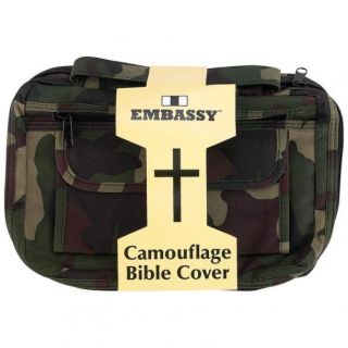 New Camo Green Nylon Holy Bible Cover Protective Book Case Camouflage