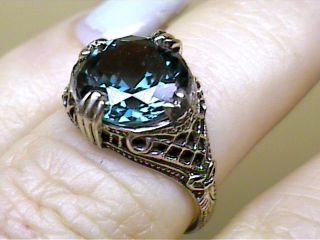 Ring 9 5 Silver Russian Alexandrite Solitaire Engagement Filigree
