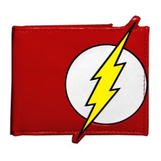 This is a bifold wallet featuring the The Flash logo on the front