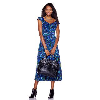 Slinky® Brand Printed Maxi Dress with Ruched Detail