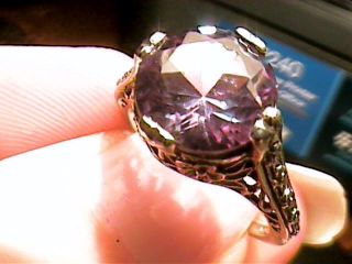 RING SILVER RUSSIAN ALEXANDRITE solitaire ENGAGEMENT FILIGREE COLOR