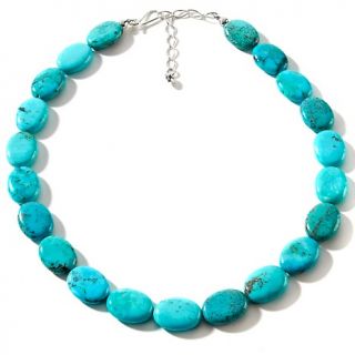Jay King Anhui Turquoise Sterling Silver 18 Oval Bead Necklace