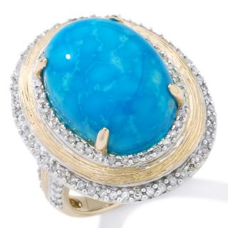 Heritage Gems Imperial Turquoise and Diamond 14K Ring