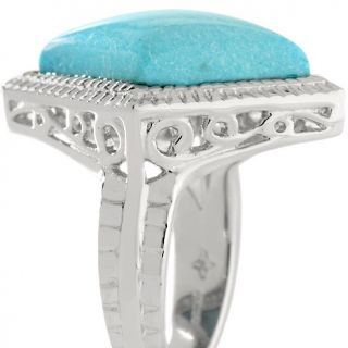 Heritage Gems White Cloud Turquoise Diamond Shape Ring
