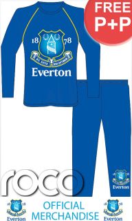 Childrens Boys Pyjamas Official Everton Football Club Long Kids PJs 3