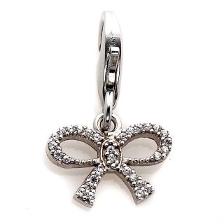  sterling silver clear crystal bow dangle charm rating 2 $ 27 90