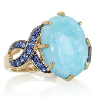 Heritage Gems White Cloud Turquoise and Blue Sapphire Vermeil Ring at