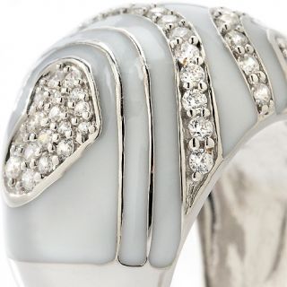 Victoria Wieck .85ct Absolute™ White Enamel and Heart Dome Ring at