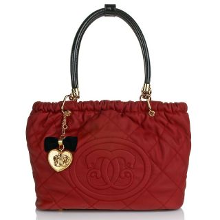 Sharif Quilted Logo Tote with Patent Leather Handles