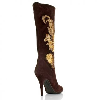 Boots Knee High Boots Beverly Feldman Embroidered Suede Tall Boot