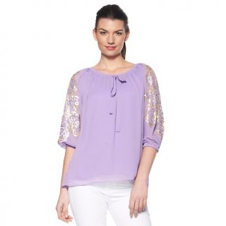 Hot in Hollywood Chiffon Sequin Blouse
