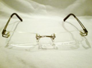 New Enrico COVERI Rimless Eyeglasses Silver Square Spring Hinges 50 17