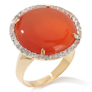 Jewelry Rings Gemstone Heritage Gems Orange Chalcedony and White