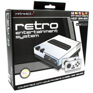 Retro Bit NES Retro Entertainment System Console Clone Silver Black