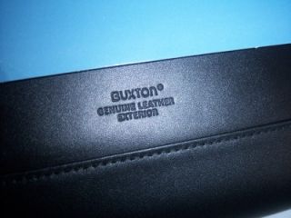 buxton portfolio envelope black genuine leather