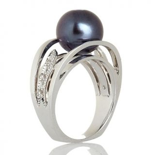 95 10mm freshwater pearl and white topaz sterling ring d
