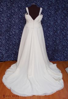 Eden Bridals Ivory Chiffon Ruched Wedding Dress 18
