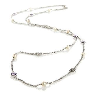 Tara Pearls 5 6mm Cultured Freshwater Pearl and Amethyst Sterling