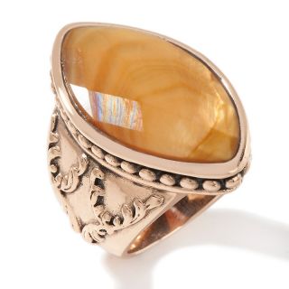  marquise shaped mother of pearl bronze ring rating 11 $ 34 93 s h