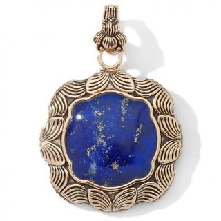 studio barse blue lapis bronze carved enhancer pendant d