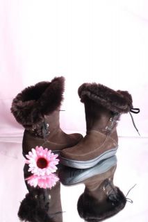 Ernesto Dolani 1153A Suede Fur Lined Laced Up Boots 38
