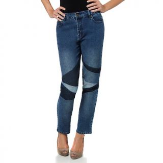 116 304 diane gilman dg2 stretch denim skinny jeans with patches note
