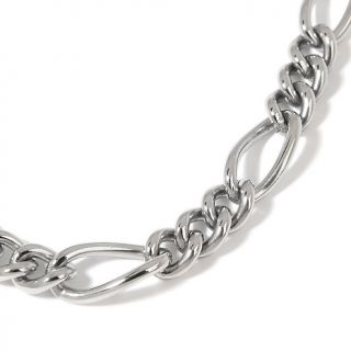 Mens Stainless Steel Figaro Link Necklace