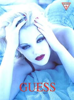 1993 Guess Jeans Drew Barrymore 3 Page Magazine Ad