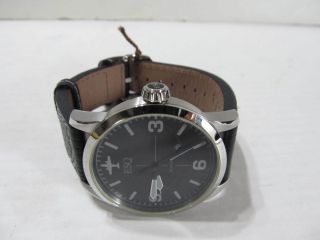 Esq by Movado Beacon Black Leather Band Mens Watch 07301392