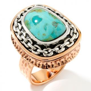 126 327 studio barse turquoise copper and sterling silver chain ring