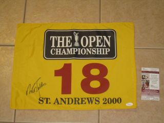 JSA Nick Faldo signed 2000 British Open Championship PGA Golf Flag St