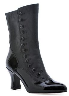  Heel Black Calf High Buttons Boots Ellie Shoes 253 Louisa Blk