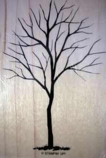 Stampin Up BRANCH OUT fall winter tree Christmas or Halloween rubber