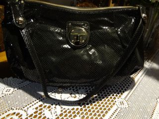 NWT Elliott Lucca Black Snake Embossed Leather Galera Handbag