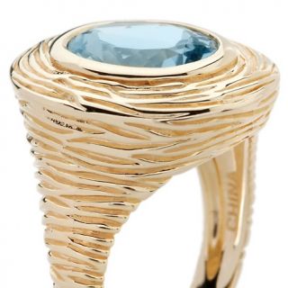 Technibond® Oval Gemstone Textured Ring
