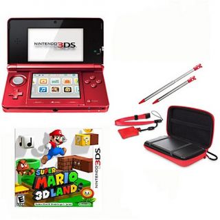 3DS Red Flame System with Super Mario 3D Land and 4 in 1 Accessory Kit