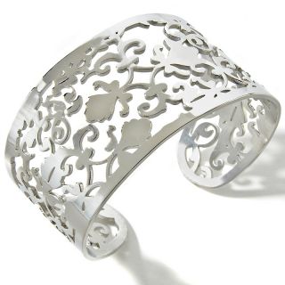 127 045 stately steel filigree floral 7 cuff bracelet note customer