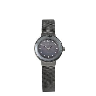 Skagen Womens Charcoal Stainless Steel and Mother of Pearl Dial Watch