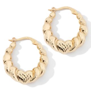 146 822 14k yellow gold scalloped heart hoop earrings rating be the