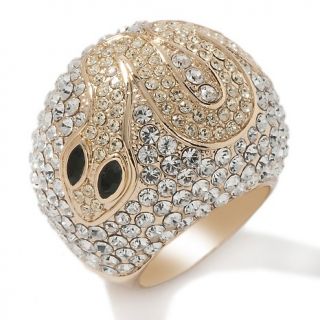 151 050 v by eva v by eva pave crystal goldtone snake design dome ring