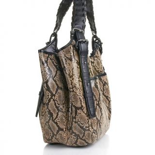 Queen Collection Queen Collection Python Embossed Leather Hobo
