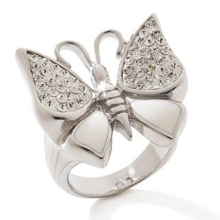 165 863 stately steel stately steel butterfly design white enamel and