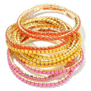 Graziano Bright World Set of Ten Goldtone Stretch Bracelets