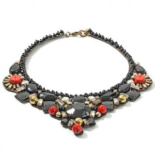 164 604 rk by ranjana khan black bead and coral color stone 20