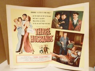  Display Half Sheet Movie Poster Three Husbands Eve Arden 1950