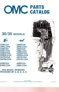 1985 Evinrude Johnson 30 35 HP Outboard Motor Parts Catalog